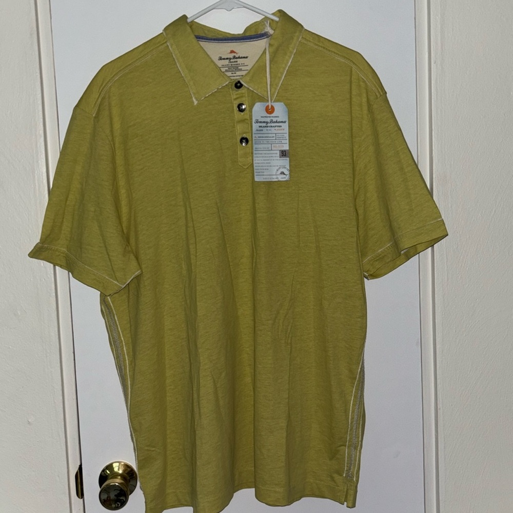 Tommy Bahama Men’s Lime Green Short-Sleeve Polo Shirt - NEW WITH TAGS (NWT)
